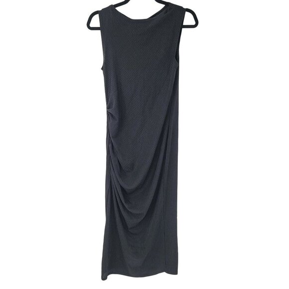 Zara Black Dress Beaded Sleeveless Trafaluc Womens Size Small Runched Maxi - Picture 1 of 6